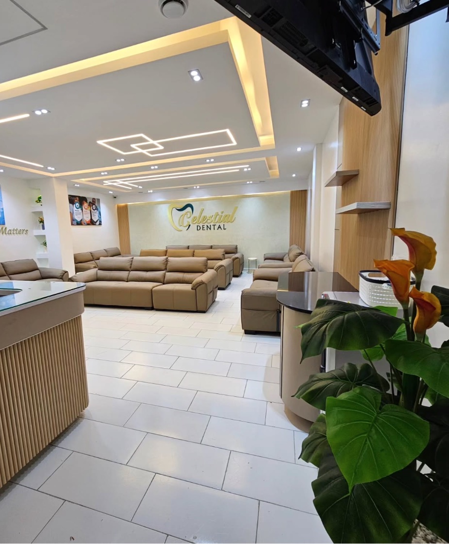 The reception and waiting lounge at Celestial Dental Kiambu Road
